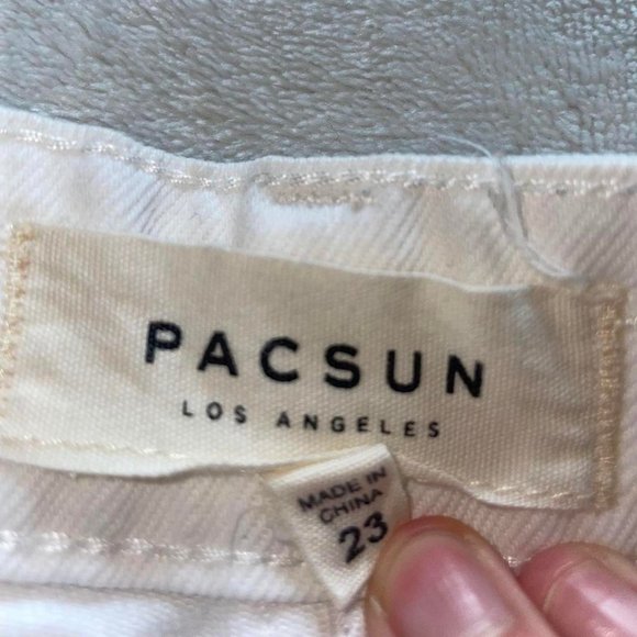 Pacsun White Embroidered Flower Denim Mini Skirt - Picture 3 of 4